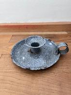 Emaille grijs gewolkte  kandelaar, Ophalen of Verzenden