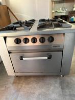 Rvs gasfornuis 4 pitten met oven, Witgoed en Apparatuur, Fornuizen, Ophalen, 60 cm of meer, 4 kookzones, Zo goed als nieuw