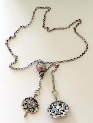 Koopje! Zilveren jasseron/schuif/horlogesleutel/signet, incl beschikbaar voor biedingen