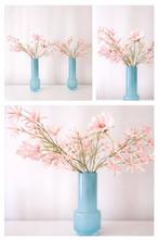 2 blauwe vaasjes zijden bloemen van Silk-ka Silkka Silka, Ophalen of Verzenden, Nieuw, Binnen