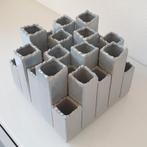 Vierkante vintage design vaas grijs parelmoer /tulpenvaas, Huis en Inrichting, Woonaccessoires | Vazen, Ophalen, Overige kleuren