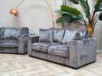 Prachtige Set Banken | Velours (SHOWMODEL), Huis en Inrichting, Bank Bankstel Sofa Zithoek Chaise Lounge Ottomane Zit Zetel, Stof