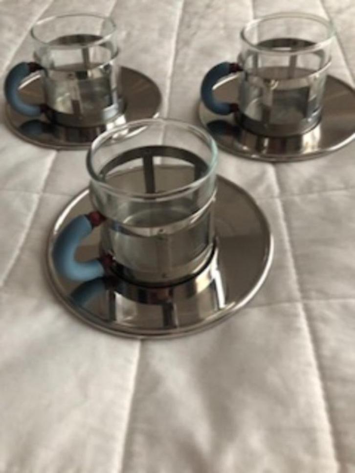 ALESSI Michael Graves: 3 espressokopjes, Huis en Inrichting, Keuken | Servies, Gebruikt, Kop(pen) en/of Schotel(s), Overige stijlen