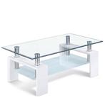 Salontafel 'Alana' Hoogglans Wit, Ophalen, 100 tot 150 cm, 50 tot 75 cm, 50 tot 100 cm
