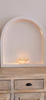 Super leuke *ibiza* style  boogkast wit met Led verlichting, Huis en Inrichting, Kasten | Dressoirs, 50 tot 100 cm, Zo goed als nieuw