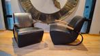 2 design fauteuils, Huis en Inrichting, Fauteuils, Ophalen, Gebruikt, Leer
