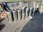 Dubbelwandige kachelpijp rvs diameter 200 5m1 lengte, Doe-het-zelf en Verbouw, Buizen en Afvoer, Ophalen, Gebruikt, 4 tot 6 meter