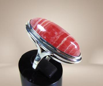 Mooie modernistische 925 zilver RHODOCHROSIET ring M17/17,5! beschikbaar voor biedingen