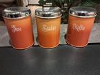 Vintage Oranje Keukenset: Koffie, Thee, Suiker, Huis en Inrichting, Ophalen, Gebruikt