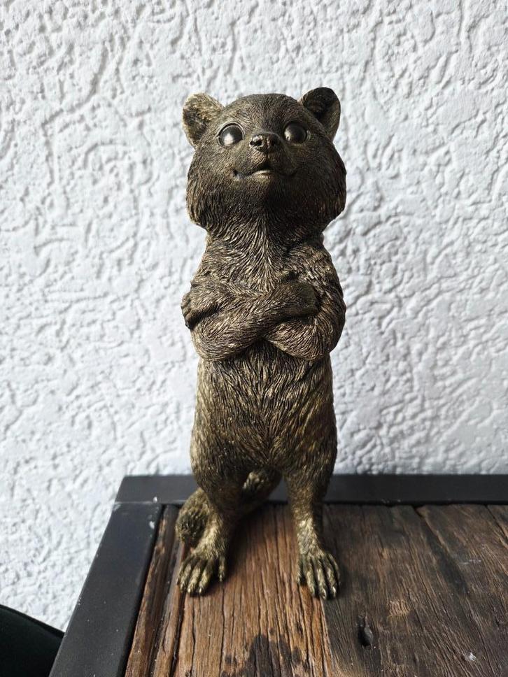 Handgemaakt wasbeer beeld  | Uniek woondecoratie item, Verzamelen, Beelden en Beeldjes, Nieuw, Dier, Ophalen of Verzenden