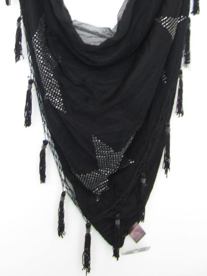 NIEUW MOMENT BY MOMENT shawl sjaal zwart strass stars rock, Kleding | Dames, Mutsen, Sjaals en Handschoenen, Nieuw, Sjaal, Verzenden