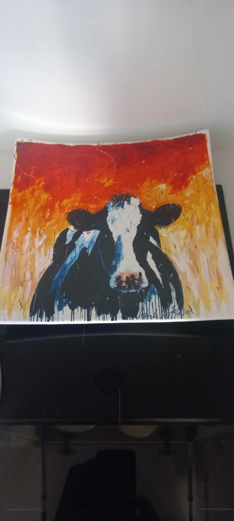 Henk Hofstra Koe Frontaal, Antiek en Kunst, Kunst | Schilderijen | Abstract, Ophalen of Verzenden