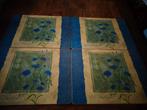 Placemats rechthoek, 'Cornflowers', 4 stuks, Jason., Ophalen of Verzenden, Zo goed als nieuw, Blauw, Placemat