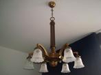 Franse Art Deco Hanglamp 6 Armen ca. 1930, Ophalen