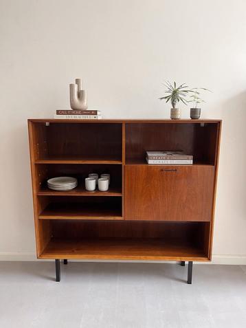 Vintage rosewood palissander open kast, jaren 60 beschikbaar voor biedingen