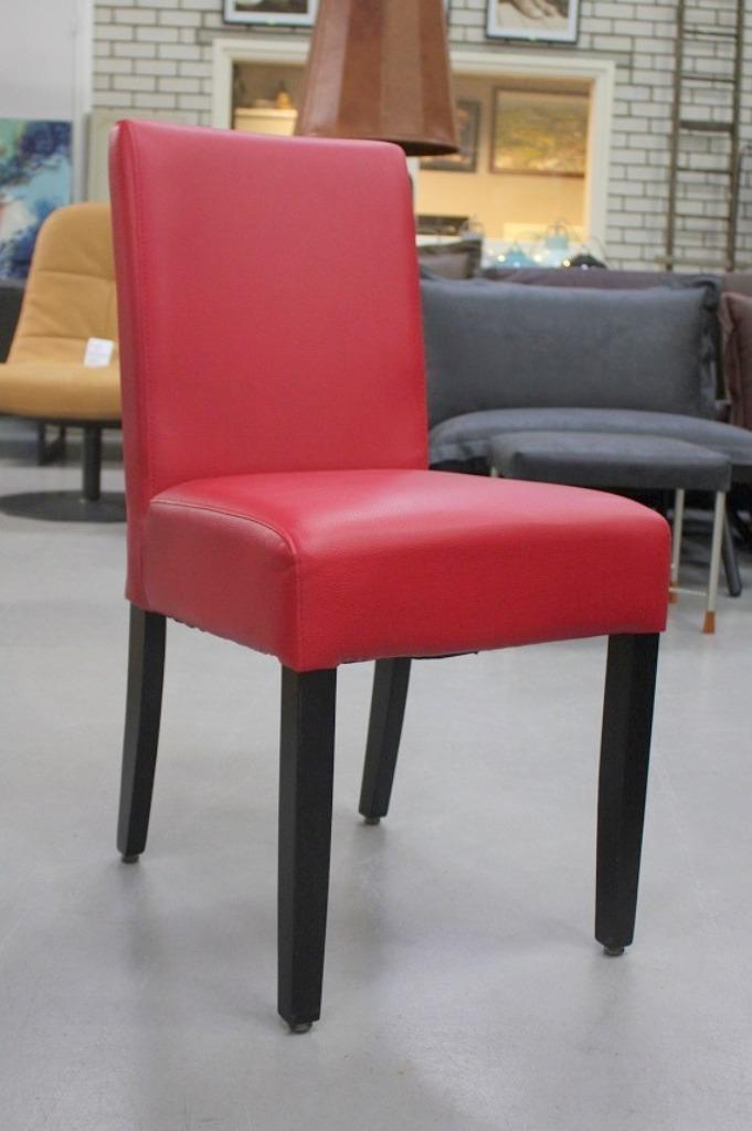 10 leuke eetkamerstoelen keukenstoelen rood kunstleder, Huis en Inrichting, Stoelen, Zo goed als nieuw, Vijf, Zes of meer stoelen