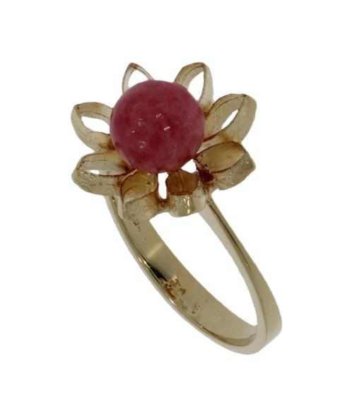 Rhodochrosiet fraaie 14k gouden dames ring klassiek vintage, Sieraden, Tassen en Uiterlijk, Ringen, Zo goed als nieuw, Dame, 17 tot 18