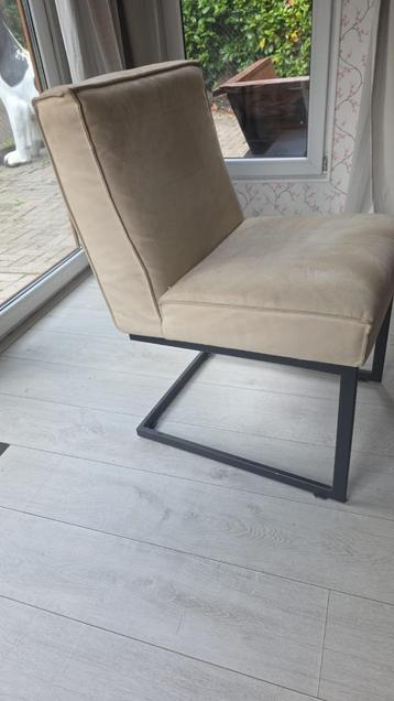 Stijlvolle eetkamerstoelen met zwart metalen frame beschikbaar voor biedingen