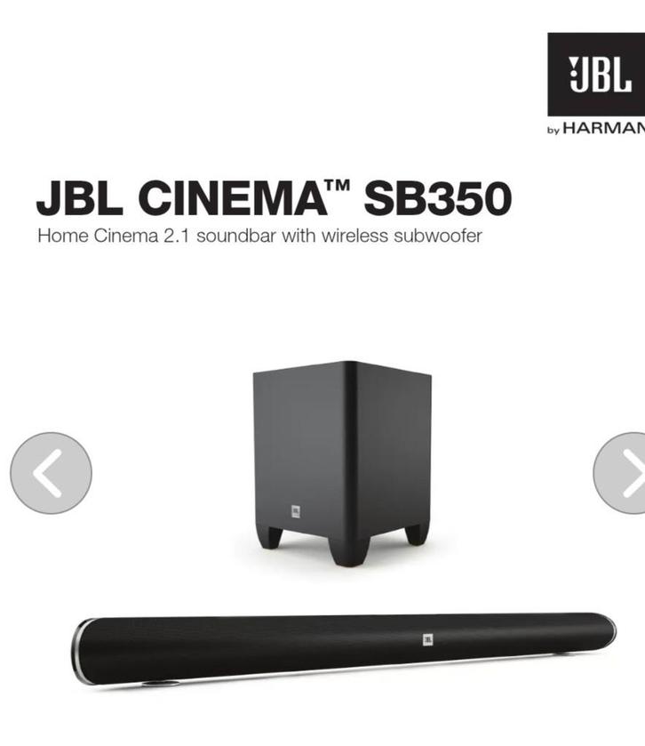 JBL Cinema SB350 Soundbar met Draadloze Subwoofer, Audio, Tv en Foto, Soundbars, Gebruikt, Bluetooth, Met externe subwoofer, Ophalen