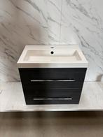 Badkamer Meubel 60x40 Zwart Eiken met Wastafel