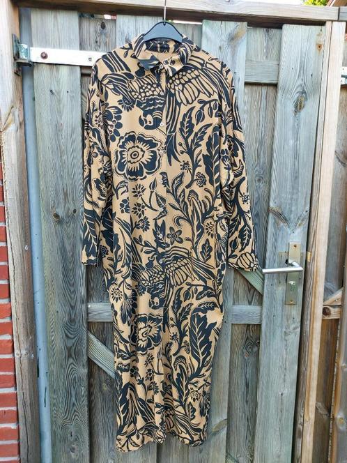 Blouse jurk free size, Kleding | Dames, Jurken, Nieuw, Maat 46/48 (XL) of groter, Bruin, Onder de knie, Ophalen of Verzenden
