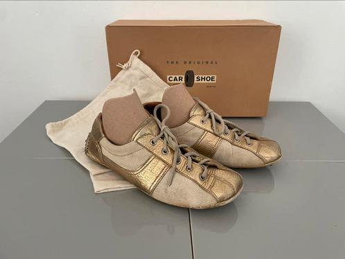 Car Shoe - sneakers - canvas met leer, goud mt 37, Kleding | Dames, Schoenen, Gedragen, Sneakers of Gympen, Overige kleuren, Ophalen of Verzenden