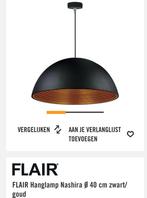 FLAIR Hanglamp Nashira Ø 40 cm zwart/goud, Huis en Inrichting, Lampen | Hanglampen, Ophalen, Zo goed als nieuw, Minder dan 50 cm
