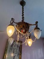 Antieke Kroonluchter Lamp, Ophalen of Verzenden, Gebruikt, Glas
