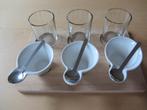 Amuse set driedelig (met glaasje, lepeltje, kommetje), Keramiek, Nieuw, Ophalen of Verzenden, Schaal of Schalen