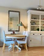 Landelijke uitschuifbare eettafel – rond Ø110  180 cm – hou, Huis en Inrichting, Tafels | Eettafels, Ophalen, Landelijk, Vijf personen of meer