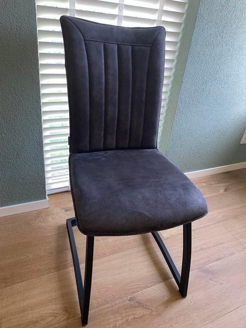 6 Zeer nette antraciet eetkamerstoelen, Huis en Inrichting, Stoelen, Gebruikt, Vijf, Zes of meer stoelen, Grijs, Ophalen