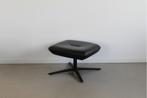 1x Leolux Caruzzo Hocker - Zwart Leer, Huis en Inrichting, Niet ingevuld, Ophalen of Verzenden, Zo goed als nieuw, Metaal