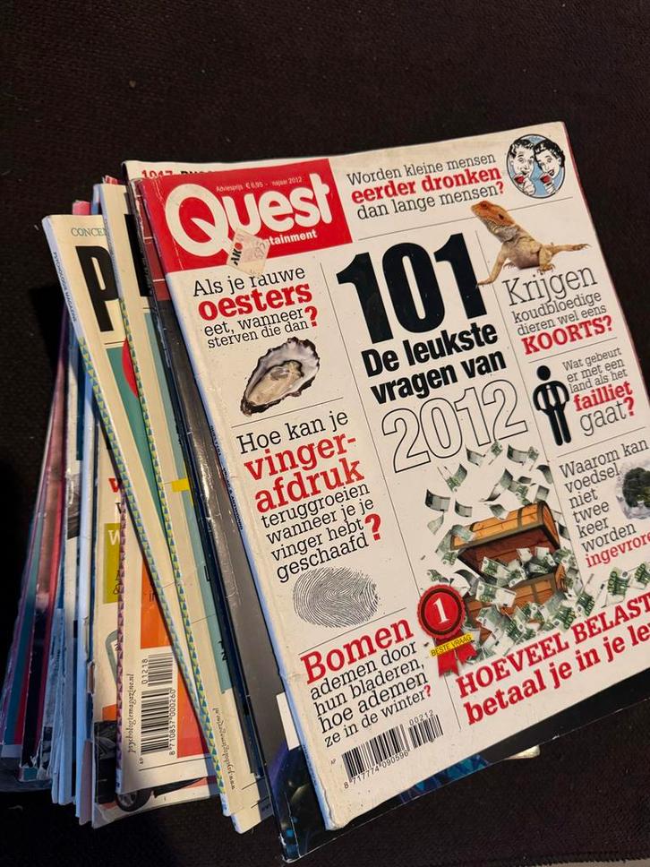 Grote Stapel Tijdschriften - Quest & Meer!, Boeken, Tijdschriften en Kranten, Gelezen, Wetenschap en Natuur, Ophalen of Verzenden