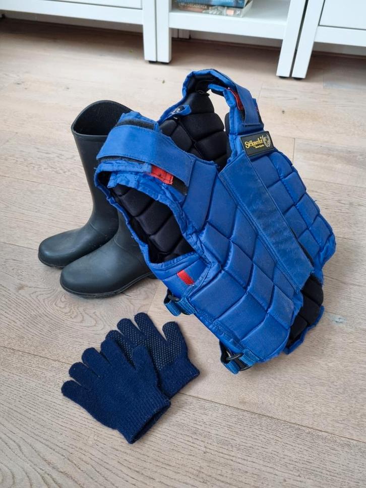 Bodyprotector Sir Lancelot XS met laarzen en handschoenen, Dieren en Toebehoren, Paardrijkleding, Gebruikt, Kinderen, Schoeisel