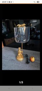 Goudkleurige apen lamp met kap 60 cm hoog, Ophalen of Verzenden, Nieuw, 50 tot 75 cm