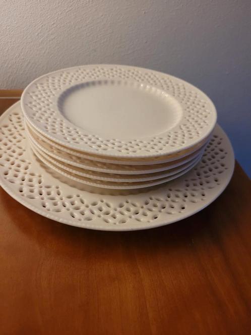 Anne Nichols Stoke on Trent creamware bordjes ajour servies, Antiek en Kunst, Antiek | Servies los, Ophalen of Verzenden