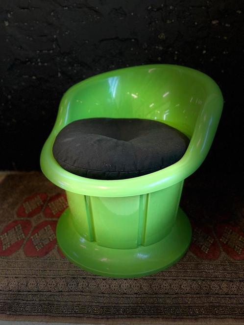 Gave vintage Ikea Popptorp fauteil space age groen zwart, Huis en Inrichting, Fauteuils, Gebruikt, Kunststof, Ophalen