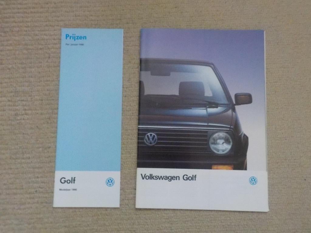VW Volkswagen Golf folder uit 1990, Onbekend, Ophalen of Verzenden, Zo goed als nieuw, Volkswagen