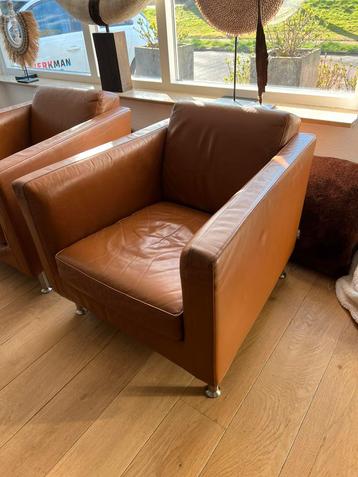 Minotti fauteuils leer cognac  beschikbaar voor biedingen