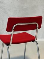 Jaren 70 eettafelstoel vintage design eetkamerstoel rood, Gebruikt, Vintage, Ophalen of Verzenden, Metaal