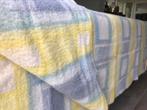 Retro vintage gele/blauwe/groene wollen deken van Tetem, Gebruikt, Verzenden