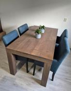 Eetkamertafel Eiken leem gelakt. Ook salontafel in deze kleu, Ophalen, Rechthoekig, 200 cm of meer, 50 tot 100 cm