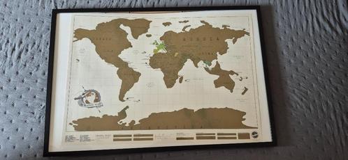 afbeelding wereldkaart, Huis en Inrichting, Woonaccessoires | Wanddecoraties, Zo goed als nieuw, Ophalen of Verzenden