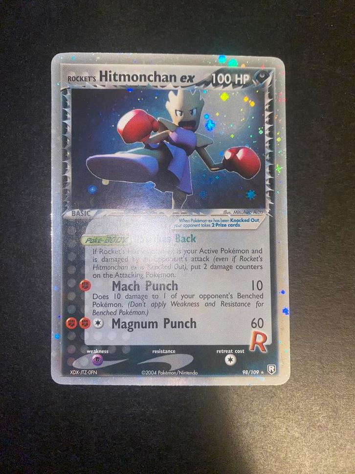 Pokemon Rocket’s hitmonchan 98/109 NM, Hobby en Vrije tijd, Verzamelkaartspellen | Pokémon, Zo goed als nieuw, Losse kaart, Foil