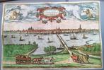 Antieke prent van de 'IJsselbrug te Kampen eind 16e eeuw', Ophalen of Verzenden