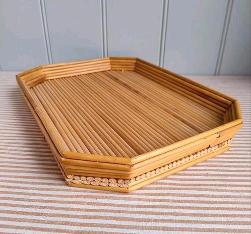 Vintage! Prachtig dienblad bamboe jaren 60, Huis en Inrichting, Woonaccessoires | Dienbladen, Rechthoekig, Ophalen of Verzenden