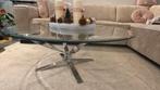 Glazen Salontafel - 100cm, Huis en Inrichting, Tafels | Salontafels, Ophalen, Gebruikt, Rond, 50 tot 100 cm