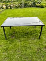 Gratis glazen tuintafel, Ophalen, Gebruikt, Rechthoekig, Aluminium