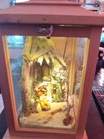 Kerststal in houten lantaarn, Ophalen of Verzenden