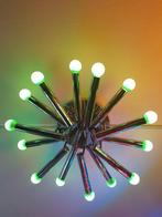 FIFTIES SIXTIES CHROMEN DESIGN HANGLAMP MET 14 LICHTPUNTEN, Huis en Inrichting, Lampen | Hanglampen, Ophalen, Glas, Minder dan 50 cm